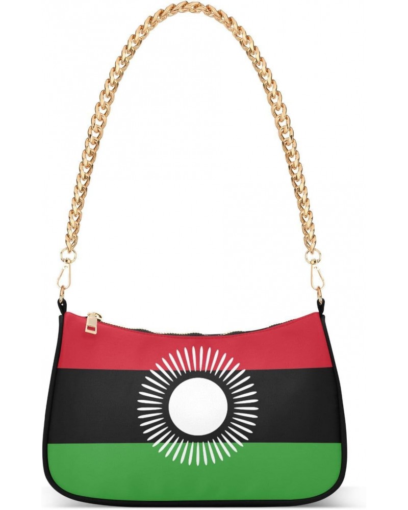 Patriot Shoulder Bag Malawi Flag Women Clutch Handbag Shoulder Purch Boho Bag Date Chain Bag Country Flag Tote Bag Holiday Bi...