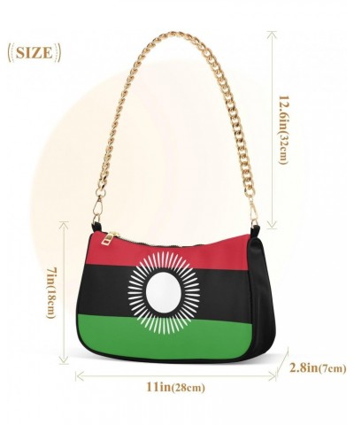 Patriot Shoulder Bag Malawi Flag Women Clutch Handbag Shoulder Purch Boho Bag Date Chain Bag Country Flag Tote Bag Holiday Bi...