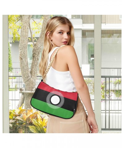 Patriot Shoulder Bag Malawi Flag Women Clutch Handbag Shoulder Purch Boho Bag Date Chain Bag Country Flag Tote Bag Holiday Bi...