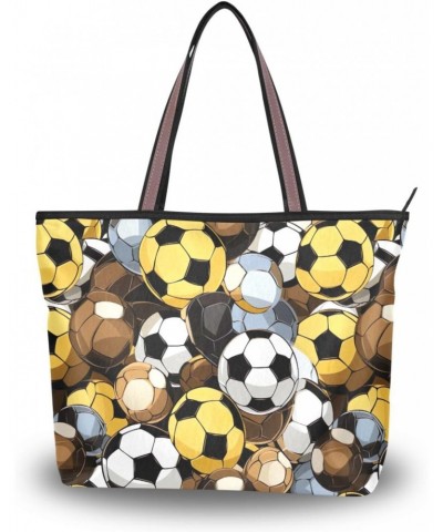 Women Tote Bags Color Football Top Handle Satchel Handbags Shoulder Bag for Shopping 20849317 $8.61 Totes