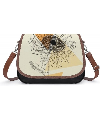 Printed Crossbody Bag Shoulder Bag PU Leather Women's Designer Satchels Insects Trees Plants Color6 $20.16 Satchels