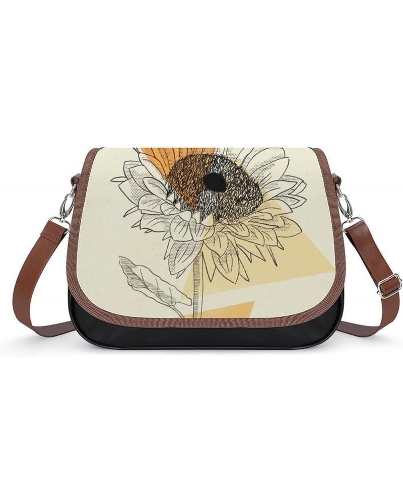 Printed Crossbody Bag Shoulder Bag PU Leather Women's Designer Satchels Insects Trees Plants Color6 $20.16 Satchels