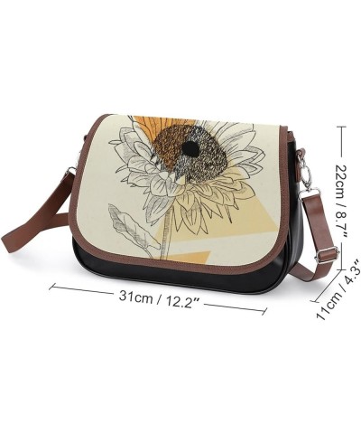 Printed Crossbody Bag Shoulder Bag PU Leather Women's Designer Satchels Insects Trees Plants Color6 $20.16 Satchels