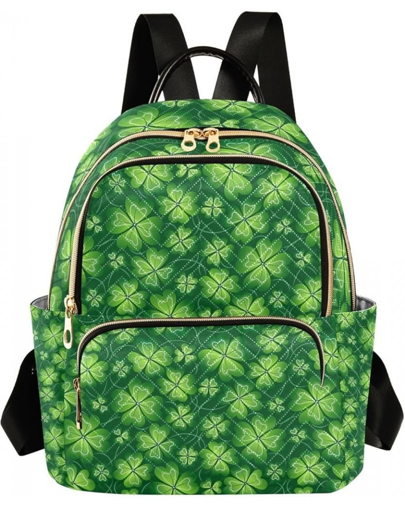 St. Patrick's Day Women Backpack Green Vibrant Clover Anti-Theft Travel Backpack Lightweight Handbag Roomy Weekend Bag Everyd...