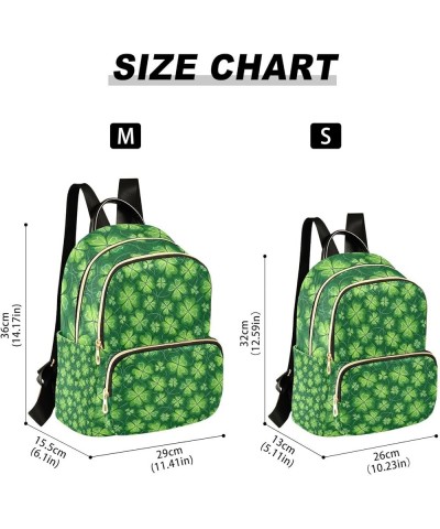 St. Patrick's Day Women Backpack Green Vibrant Clover Anti-Theft Travel Backpack Lightweight Handbag Roomy Weekend Bag Everyd...