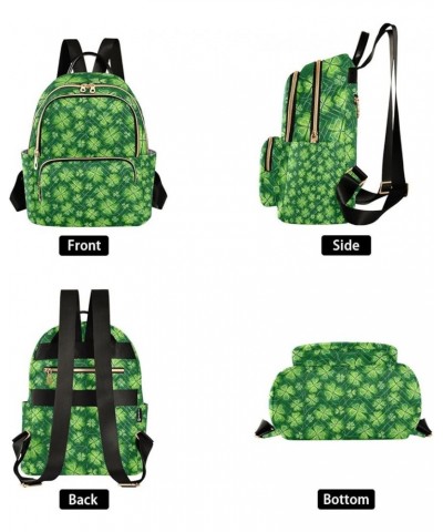 St. Patrick's Day Women Backpack Green Vibrant Clover Anti-Theft Travel Backpack Lightweight Handbag Roomy Weekend Bag Everyd...