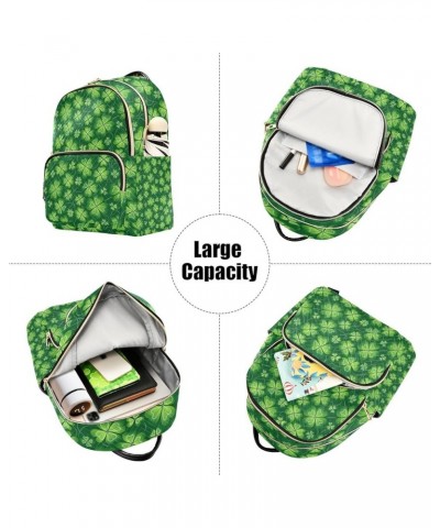 St. Patrick's Day Women Backpack Green Vibrant Clover Anti-Theft Travel Backpack Lightweight Handbag Roomy Weekend Bag Everyd...