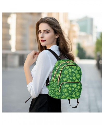 St. Patrick's Day Women Backpack Green Vibrant Clover Anti-Theft Travel Backpack Lightweight Handbag Roomy Weekend Bag Everyd...