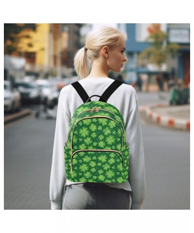 St. Patrick's Day Women Backpack Green Vibrant Clover Anti-Theft Travel Backpack Lightweight Handbag Roomy Weekend Bag Everyd...