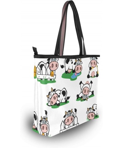 Top Handle Tote Bag Cute Cows Set Shoulder Bag Handbag for Women $14.03 Shoulder Bags