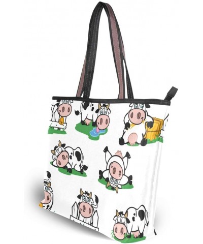 Top Handle Tote Bag Cute Cows Set Shoulder Bag Handbag for Women $14.03 Shoulder Bags