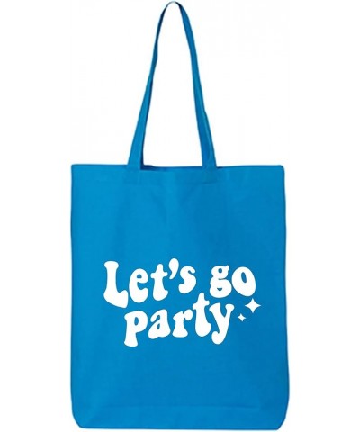 Let's Go Party Cotton Canvas Tote Bag Sapphire $12.17 Totes