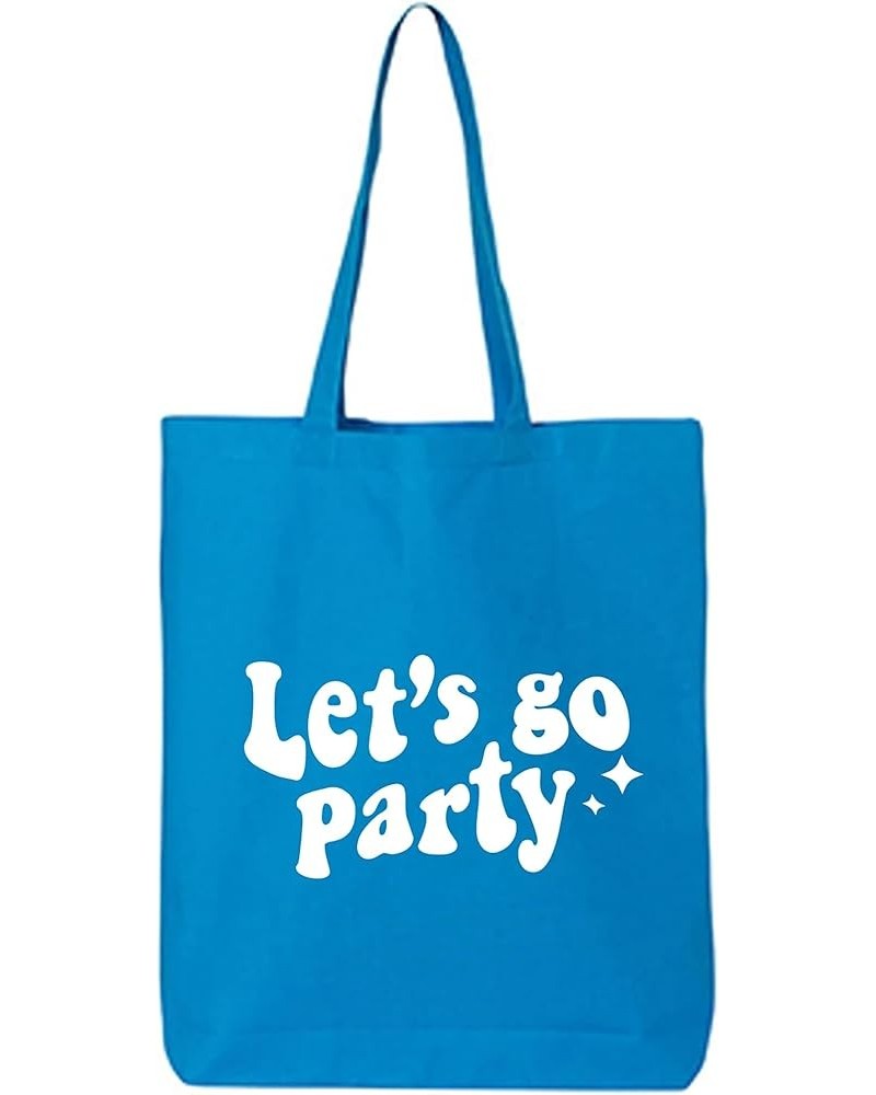 Let's Go Party Cotton Canvas Tote Bag Sapphire $12.17 Totes