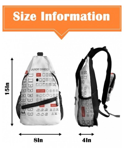 Sling Bag Crossbody Bag for Women Men Laundry Guide on Wooden Board Waterproof Hiking Backpack Lightweight Chest Shoulder Bag...