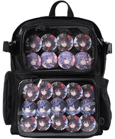 Large Capacity Black Transparent Itabag Backpack Daypack for Pin Badge Display Detachable Men Women $16.75 Backpacks