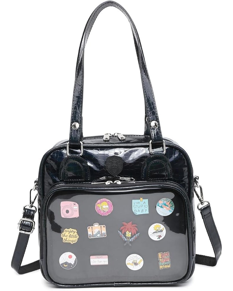 Ita Bag Multi-Purpose Backpack Crossbody Bag Messenger Shoulder Bags for Anime Display 16-laser Black $19.20 Crossbody Bags