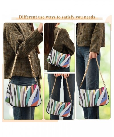 Women Chain Shoulder Purse Bag With Zipper Colorful Zebra Skin Pattern Print, Hobo Tote Clutch Handbags with Chain Strap $13....