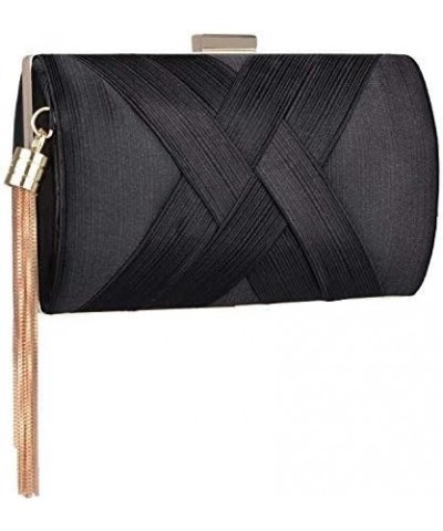 Women's Elegant Tassel Evening Bag Clutch Purse for Bride Wedding Prom Night Out Party Black $10.49 Evening Bags