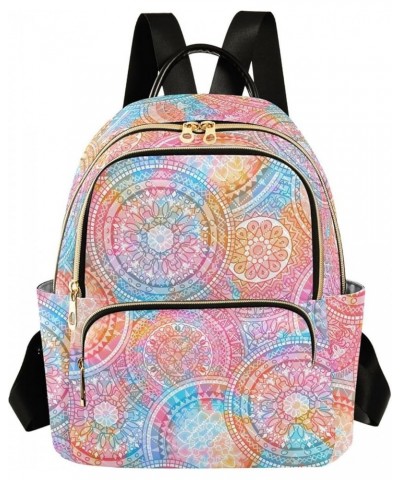 Abstract Ethnic Floral Pattern Backpack Purse for Women Lightweight Back Pack Casual Daypack Travel Shoulder Bag Bookbag - S ...