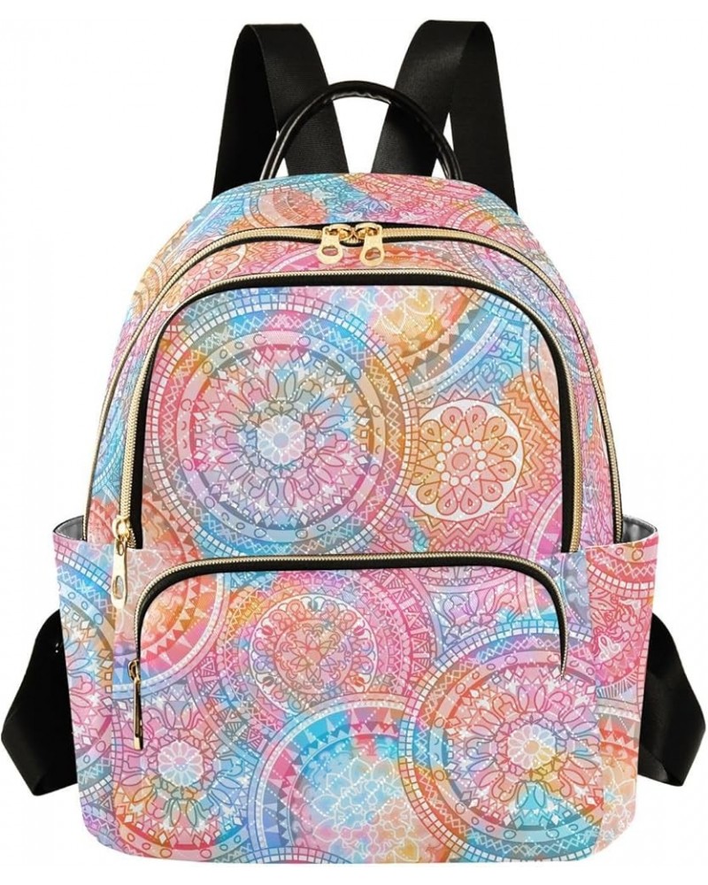 Abstract Ethnic Floral Pattern Backpack Purse for Women Lightweight Back Pack Casual Daypack Travel Shoulder Bag Bookbag - S ...