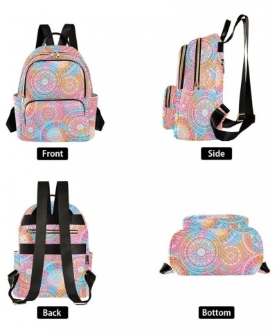 Abstract Ethnic Floral Pattern Backpack Purse for Women Lightweight Back Pack Casual Daypack Travel Shoulder Bag Bookbag - S ...