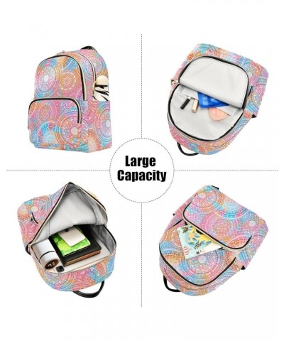 Abstract Ethnic Floral Pattern Backpack Purse for Women Lightweight Back Pack Casual Daypack Travel Shoulder Bag Bookbag - S ...