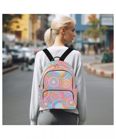 Abstract Ethnic Floral Pattern Backpack Purse for Women Lightweight Back Pack Casual Daypack Travel Shoulder Bag Bookbag - S ...