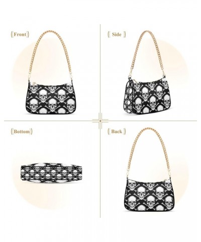 Shoulder Bags for Women Skeleton Skull and Rose Flowers Hobo Tote Handbag Small Clutch Purse with Zipper Closure Multi02 $17....