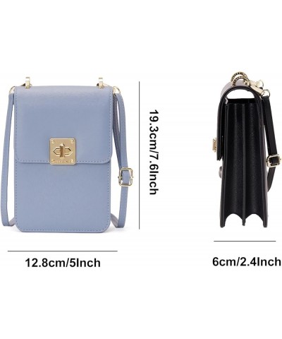 Small Crossbody Phone Purse for Women PU Leather Cell Phone Bag Travel Wallet with Adjustable Strap Blue $11.48 Crossbody Bags