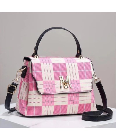 Women's Plaid Stitching Handbag Contrast Top Handle Satchel Tote Work Bag Fashion Checked Patchwork Handle Bag Black $20.34 T...