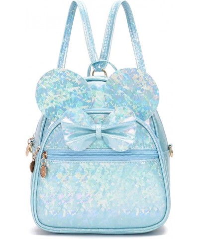 Girls Bowknot Polka Dot Cute Mini Backpack Small Daypacks Convertible Shoulder Bag Purse for Women Shiny Blue $11.89 Backpacks