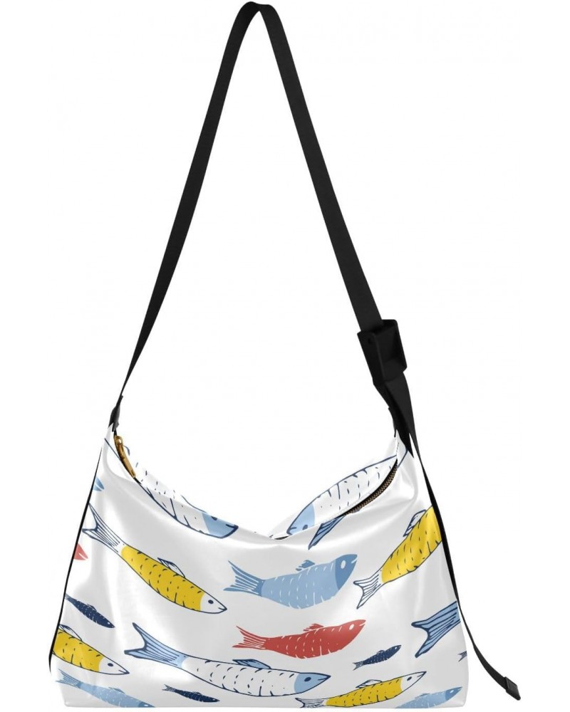 Hawaiian Fish Women Medium Crossbody Bags Womens Tote Bag Waterproof Bag $15.84 Totes