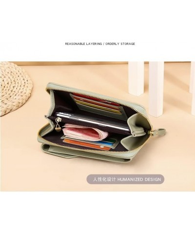 Ladies Wallet PU Leather Long Mobile Phone Bag Fashion Multifunctional Wallet Diagonal Bag (Color : A) E $38.21 Wallets