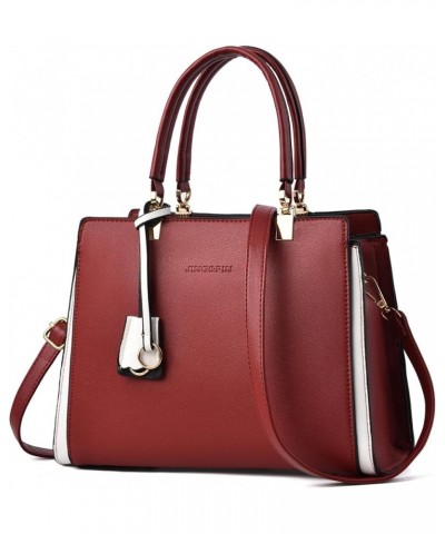 Large-capacity tote bag shoulder crossbody bag Burgundy $27.25 Totes