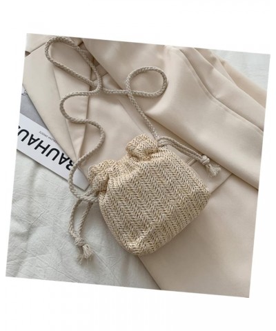 2 pcs Shoulder White Portable Women for Girls Bucket Weaving Crossbody Bag Fashion Decorative Cartoon White $11.61 Shoulder Bags