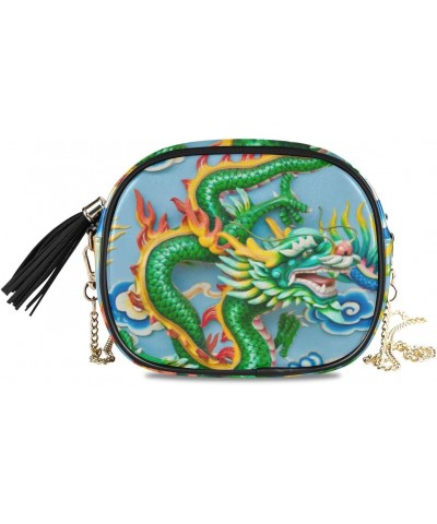 Beautiful Green Dragon Chinese PU Leather Small Women Crossbody Shoulder Bag Purse Wallet with Adjustable Chain Strap $12.71 ...