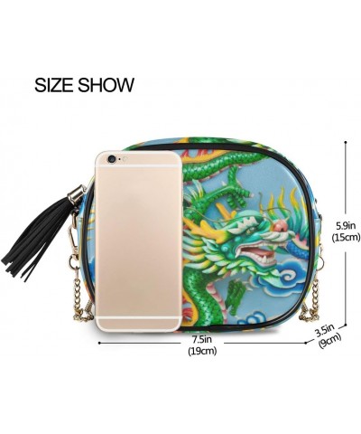 Beautiful Green Dragon Chinese PU Leather Small Women Crossbody Shoulder Bag Purse Wallet with Adjustable Chain Strap $12.71 ...