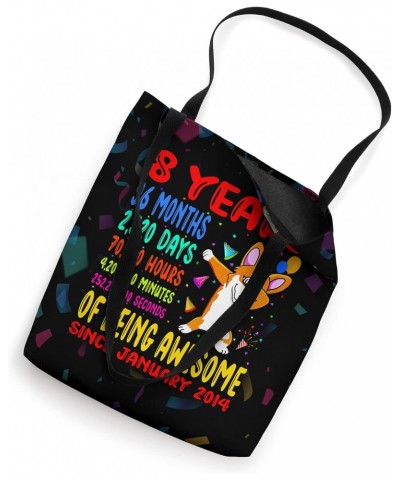 8 Years Of Being Awesome 8th Birthday Kids Dabbing Corgi Tote Bag $14.67 Totes