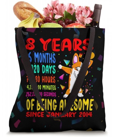 8 Years Of Being Awesome 8th Birthday Kids Dabbing Corgi Tote Bag $14.67 Totes