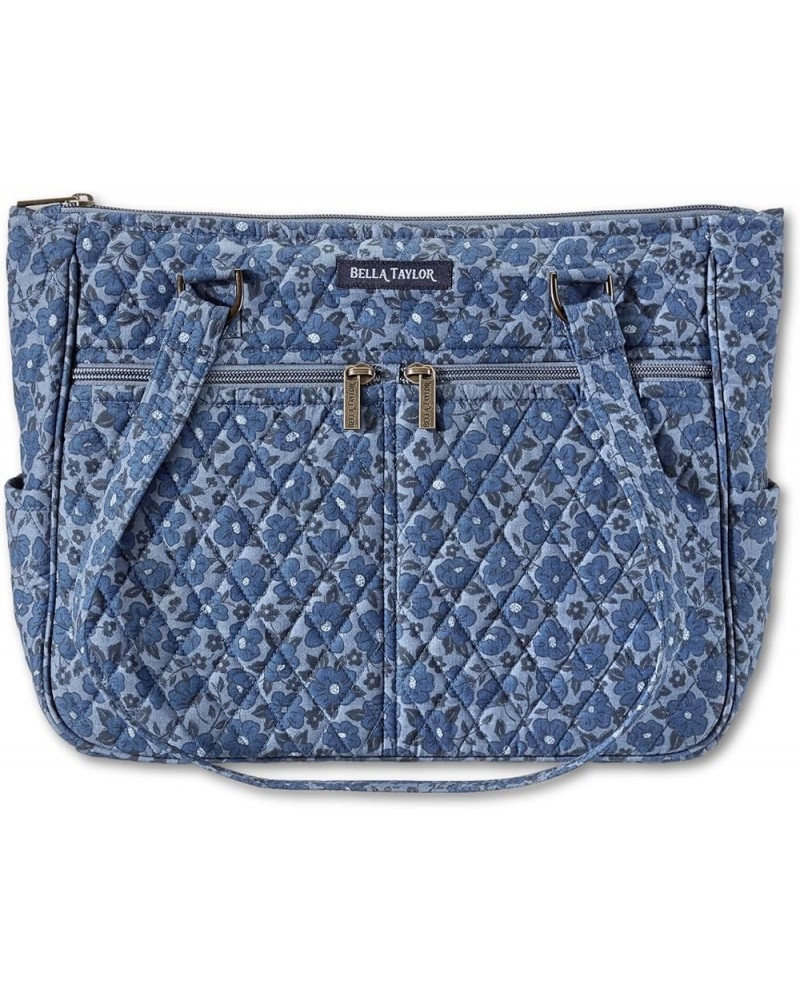 Everyday Tote | Lightweight Quilted Fabric Handbags for Women Navy Floral $30.34 Shoulder Bags