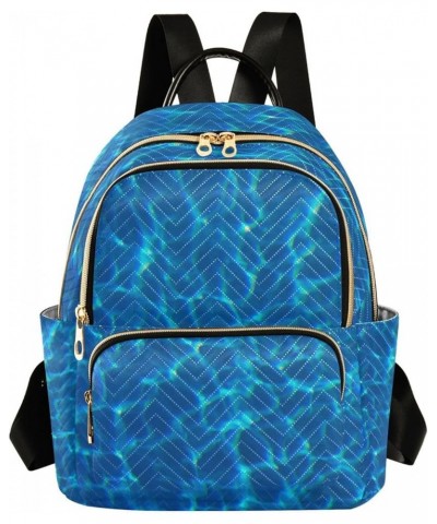 Fashion Backpack Mini Backpack Purse Casual Daily Backpack Blue Water Wave for Travel for College Work Small $21.27 Backpacks