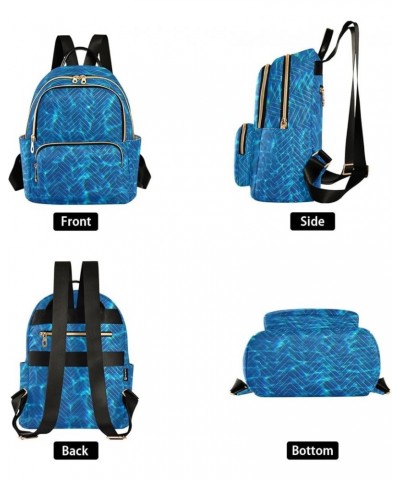 Fashion Backpack Mini Backpack Purse Casual Daily Backpack Blue Water Wave for Travel for College Work Small $21.27 Backpacks