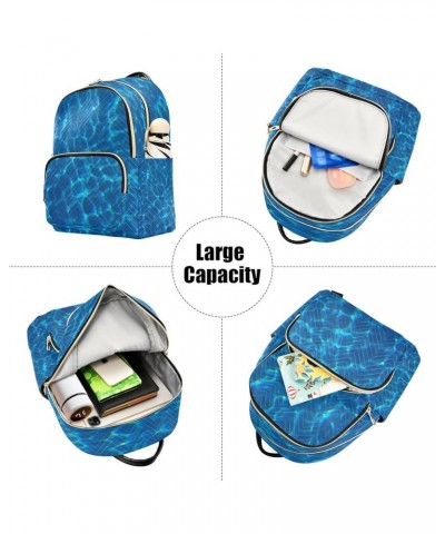 Fashion Backpack Mini Backpack Purse Casual Daily Backpack Blue Water Wave for Travel for College Work Small $21.27 Backpacks