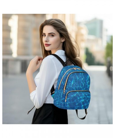 Fashion Backpack Mini Backpack Purse Casual Daily Backpack Blue Water Wave for Travel for College Work Small $21.27 Backpacks