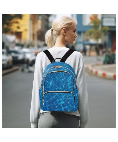 Fashion Backpack Mini Backpack Purse Casual Daily Backpack Blue Water Wave for Travel for College Work Small $21.27 Backpacks