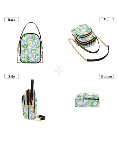 Floral Lemon Crossbody Bag for Women Cell Phone Purse Wallet with Removable Chain Shoulder Handbag for Work Passport Travel P...