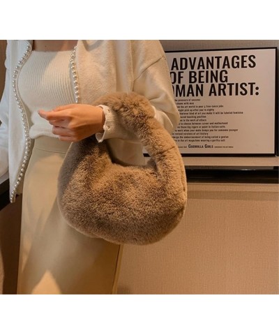 Shoulder Satchel Bags Women Plush Fluffy Handbag Ladies Tote Bag Purse Clutch Elegant Bag Handbags for Women A $25.55 Shoulde...