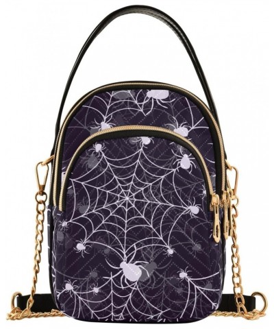 Halloween Spider Web Crossbody Bags for Women Cross Body Bags Casual Satchel with Chain Strap for Daily Use $14.81 Satchels