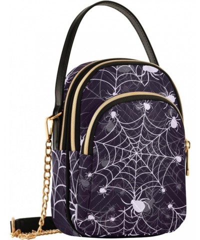 Halloween Spider Web Crossbody Bags for Women Cross Body Bags Casual Satchel with Chain Strap for Daily Use $14.81 Satchels