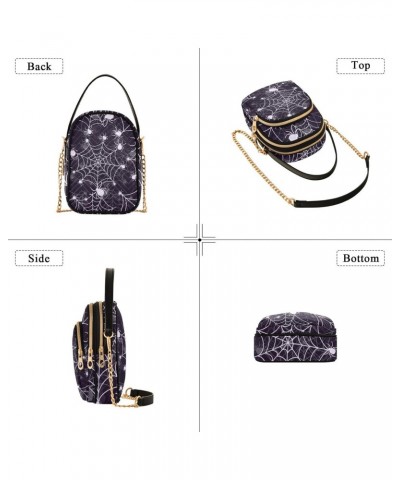 Halloween Spider Web Crossbody Bags for Women Cross Body Bags Casual Satchel with Chain Strap for Daily Use $14.81 Satchels